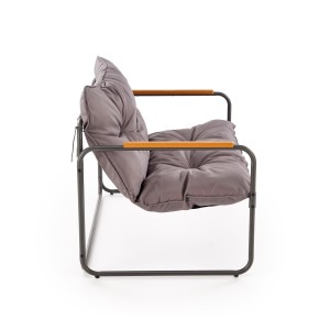 HUDSON, zestaw ogrodowy ( sofa, fotel 2x, ława ), popielaty / brązowy (1p=1zestaw)