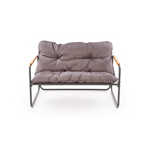 HUDSON, zestaw ogrodowy ( sofa, fotel 2x, ława ), popielaty / brązowy (1p=1zestaw)