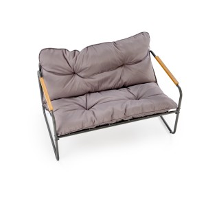 HUDSON, zestaw ogrodowy ( sofa, fotel 2x, ława ), popielaty / brązowy (1p=1zestaw)