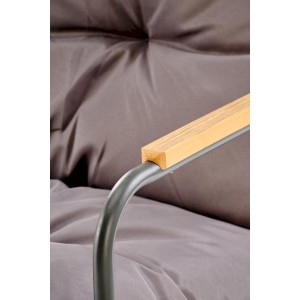 HUDSON, zestaw ogrodowy ( sofa, fotel 2x, ława ), popielaty / brązowy (1p=1zestaw)