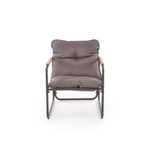 HUDSON, zestaw ogrodowy ( sofa, fotel 2x, ława ), popielaty / brązowy (1p=1zestaw)