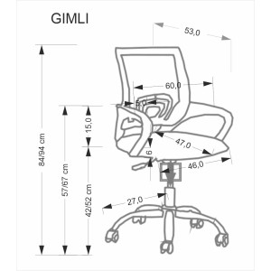 GIMLI fotel gabinetowy, czarny
