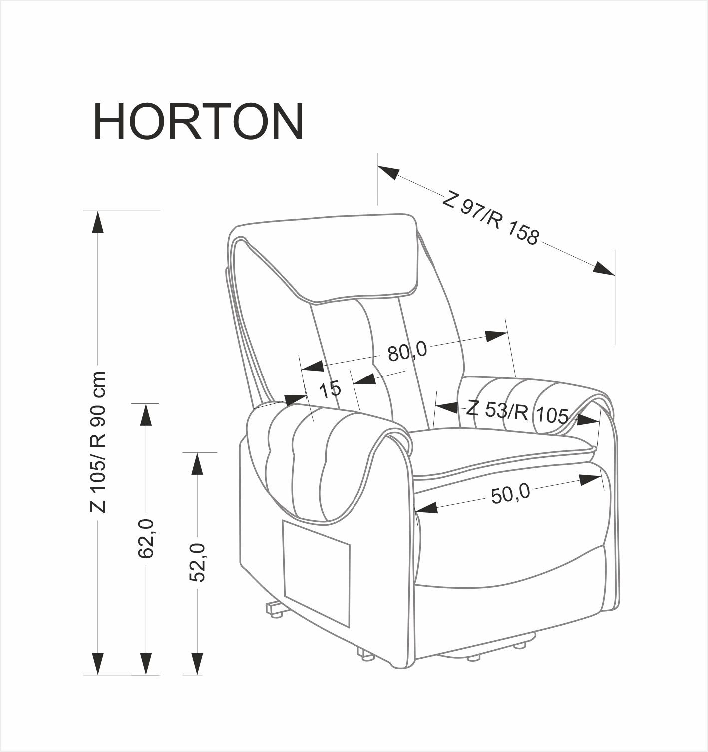 HORTON fotel wypoczynkowy popielaty