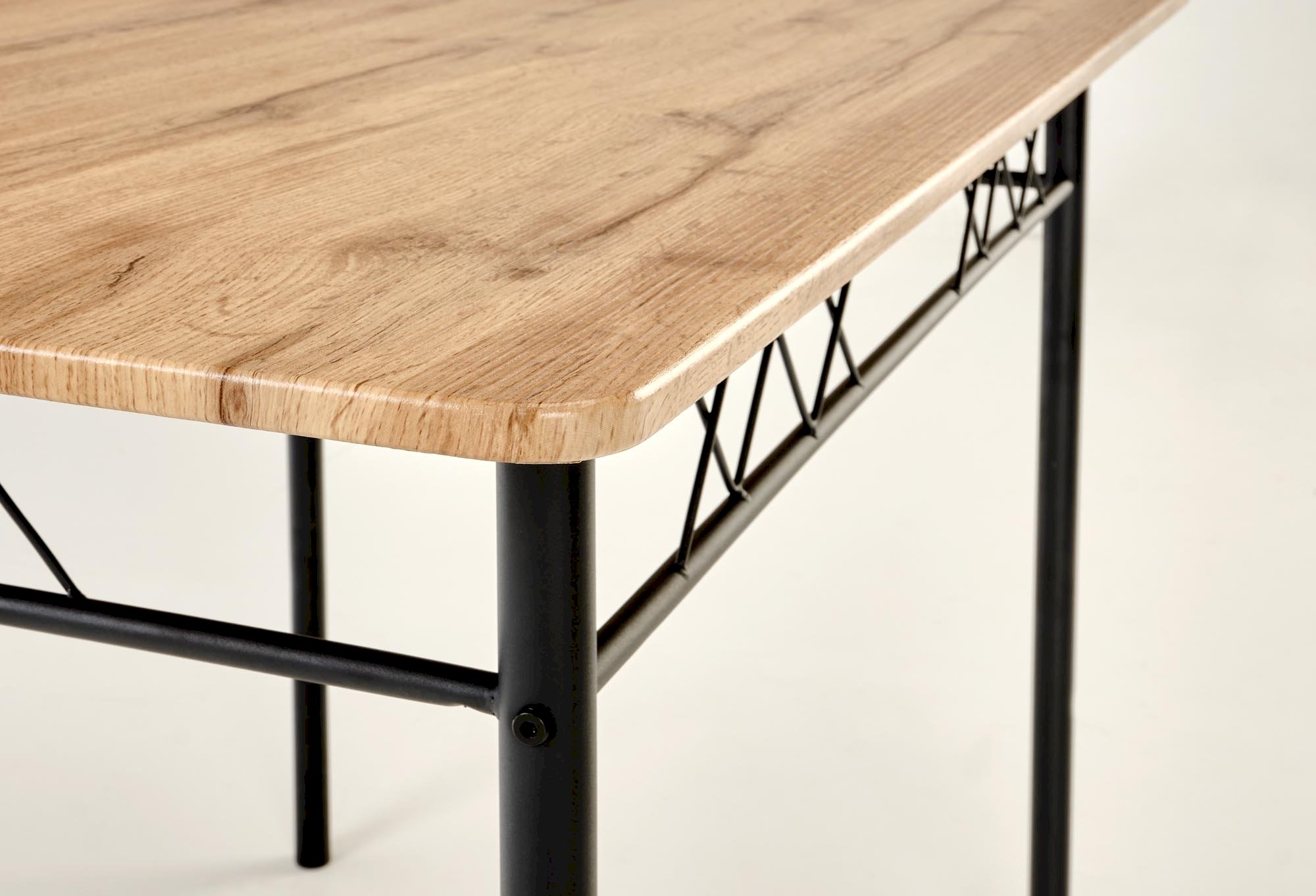 FAUST 3 zestaw stół + 4 krzesła dąb naturalny / czarny (1p=1kpl)