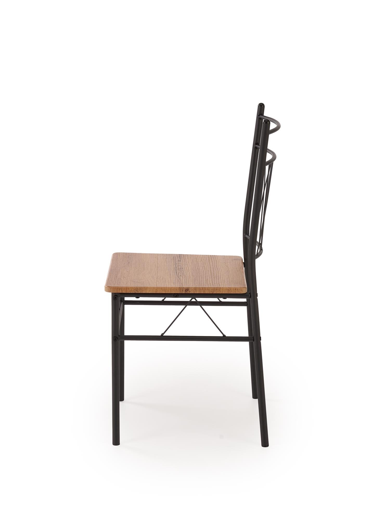 FAUST 3 zestaw stół + 4 krzesła dąb naturalny / czarny (1p=1kpl)