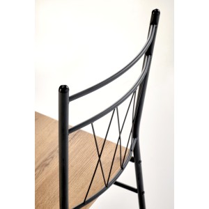 FAUST 3 zestaw stół + 4 krzesła dąb naturalny / czarny (1p=1kpl)