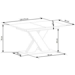 XARELTO stół rozkładany kaszmir - dąb cremona