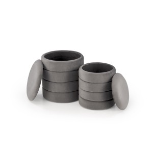 PACHO zestaw 2 puf, popielaty (1p=1set)