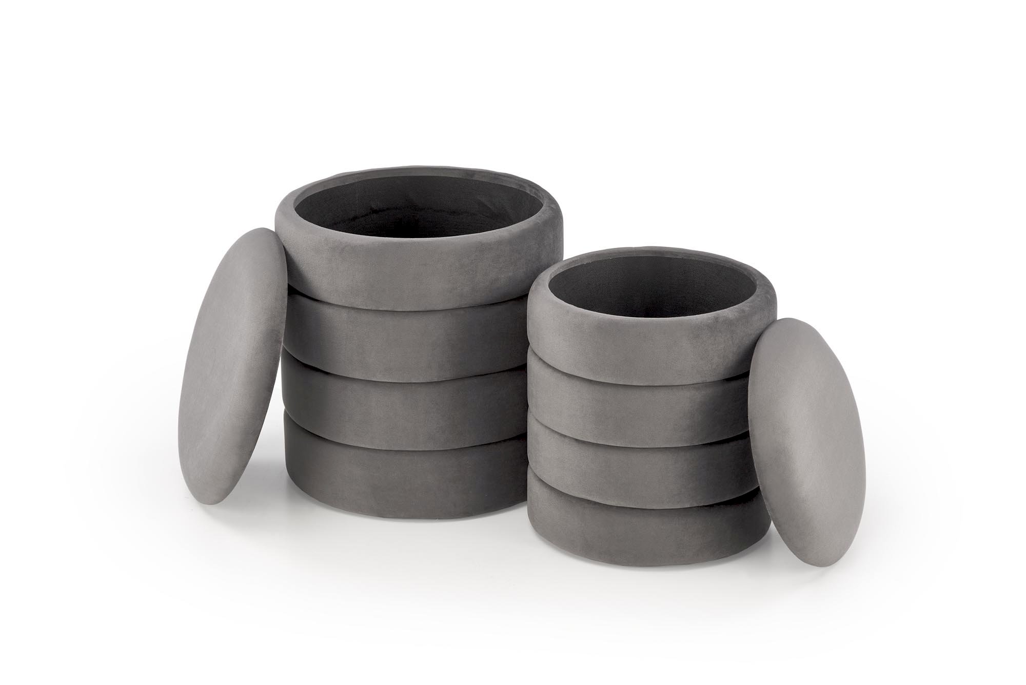 PACHO zestaw 2 puf, popielaty (1p=1set)