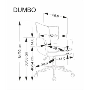 DUMBO fotel obrotowy jasny popiel
