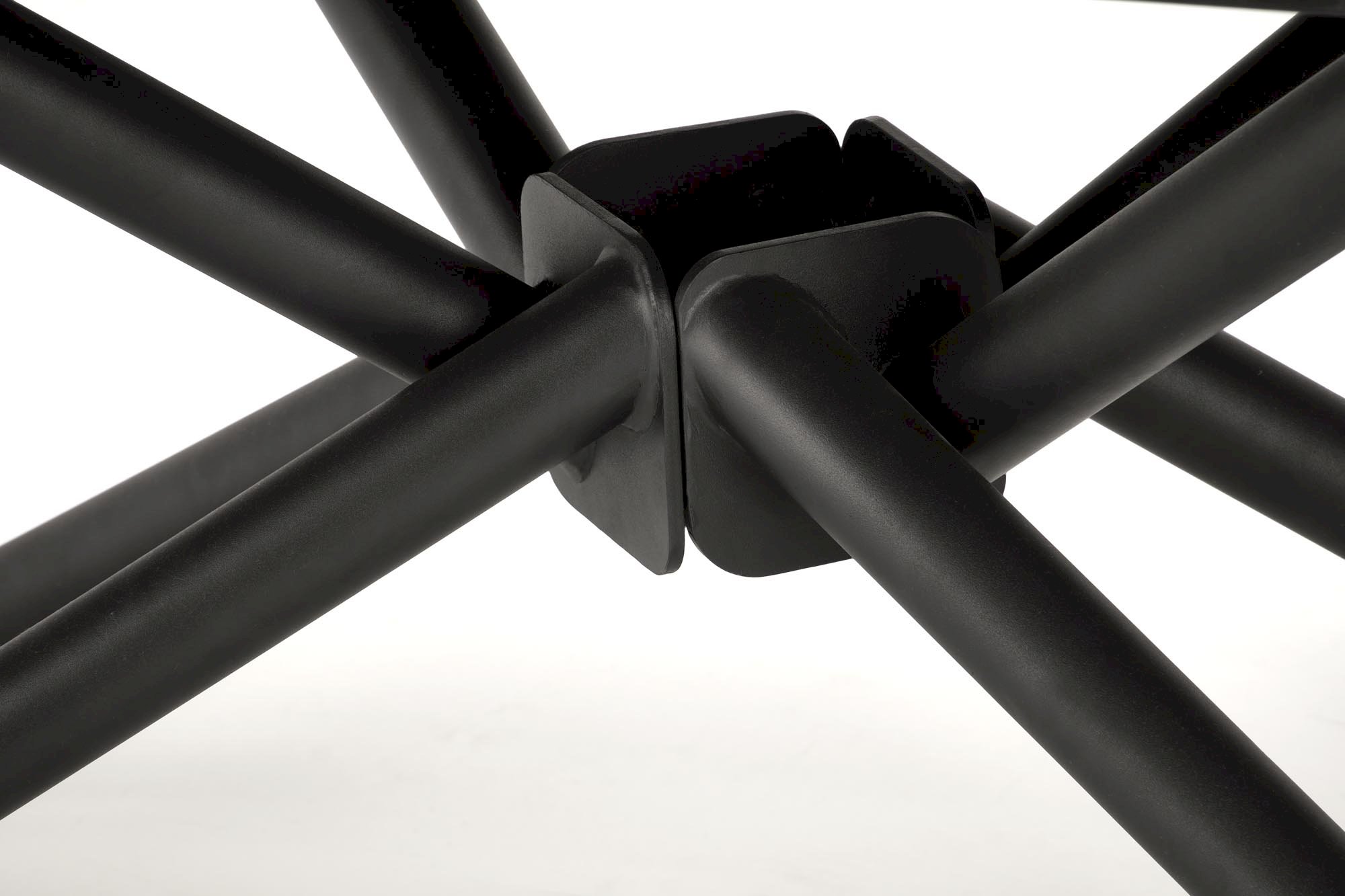 VITORINO stół rozkładany, blat - czarny marmur, nogi - czarny