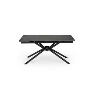 VITORINO stół rozkładany, blat - czarny marmur, nogi - czarny