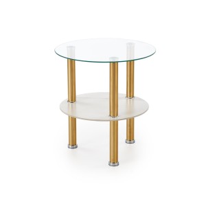 DUCAT S ława, biały marmur / transparentny / złoty