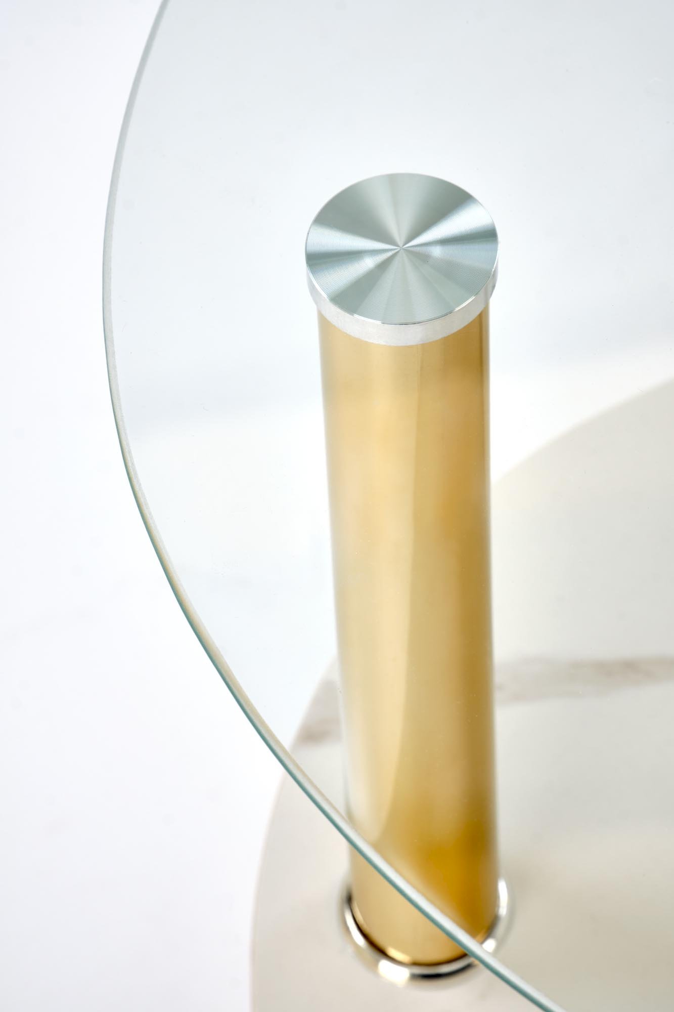 DUCAT S ława, biały marmur / transparentny / złoty