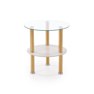 DUCAT S ława, biały marmur / transparentny / złoty