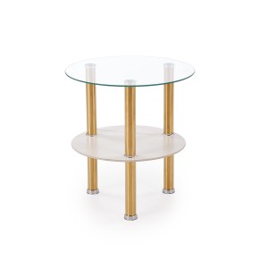 DUCAT S ława, biały marmur / transparentny / złoty