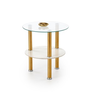 DUCAT S ława, biały marmur / transparentny / złoty