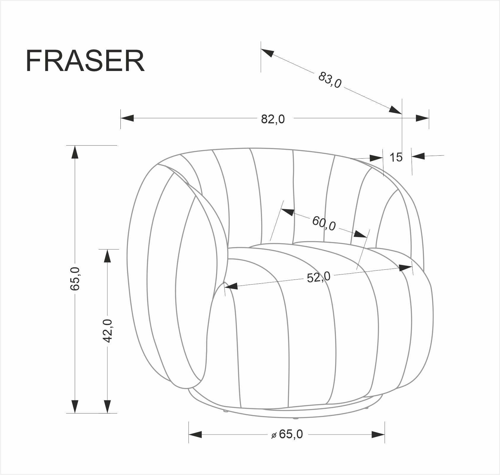 FRASER fotel wypoczynkowy kremowy