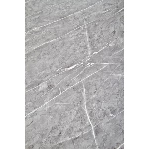 BONELLO stół, blat - popielaty marmur, nogi - złoty