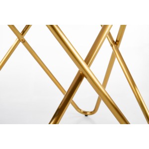 BONELLO stół, blat - popielaty marmur, nogi - złoty