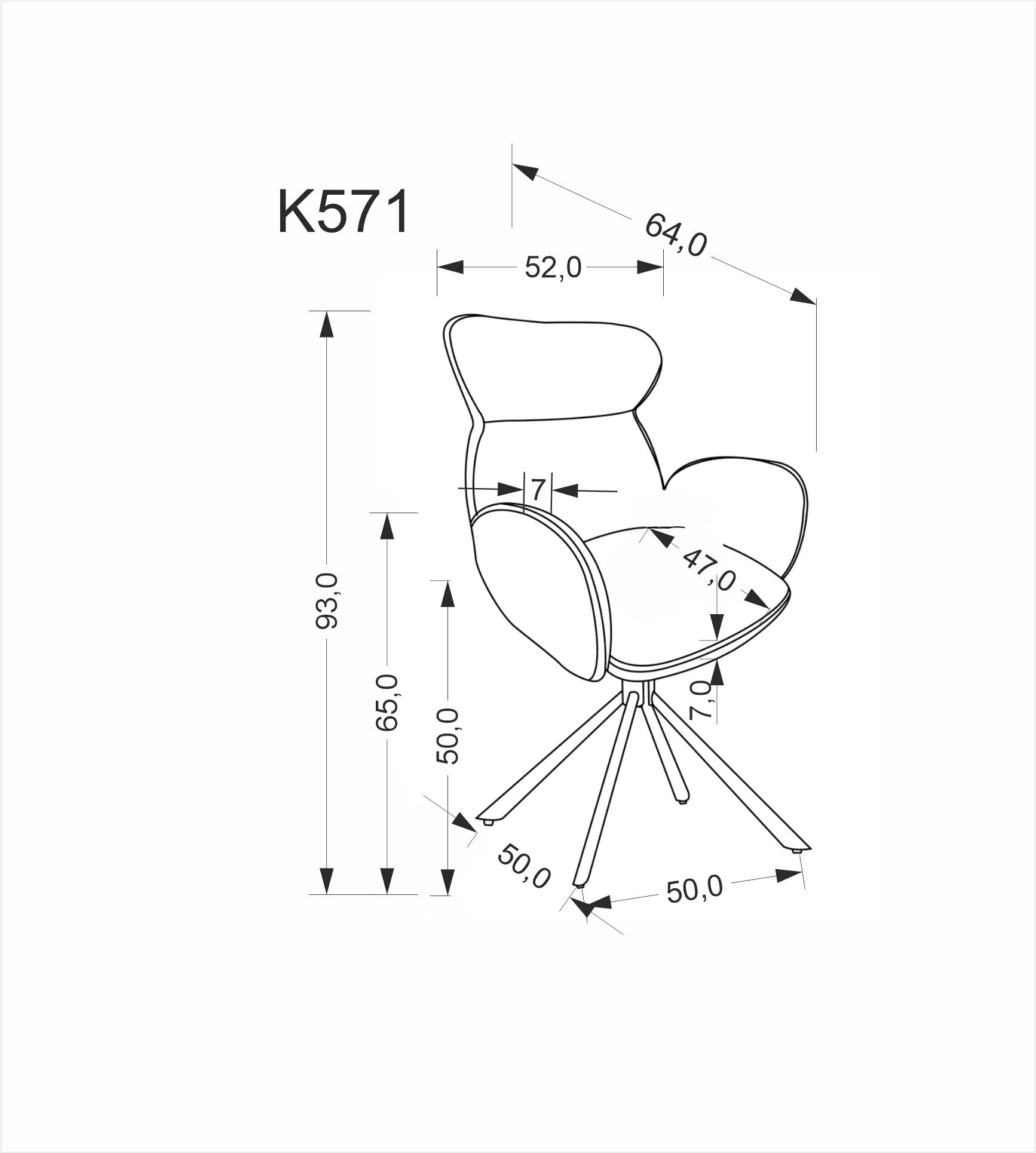 K571 krzesło ciemny beżowy (1p=2 szt)