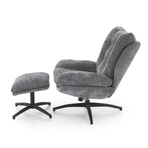 PESTO fotel z podnóżkiem / funkcja kołyski, popielaty