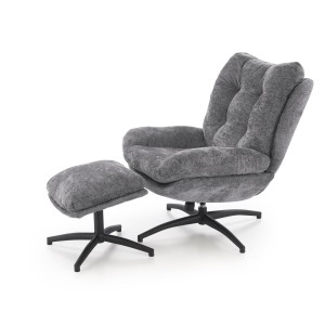 PESTO fotel z podnóżkiem / funkcja kołyski, popielaty