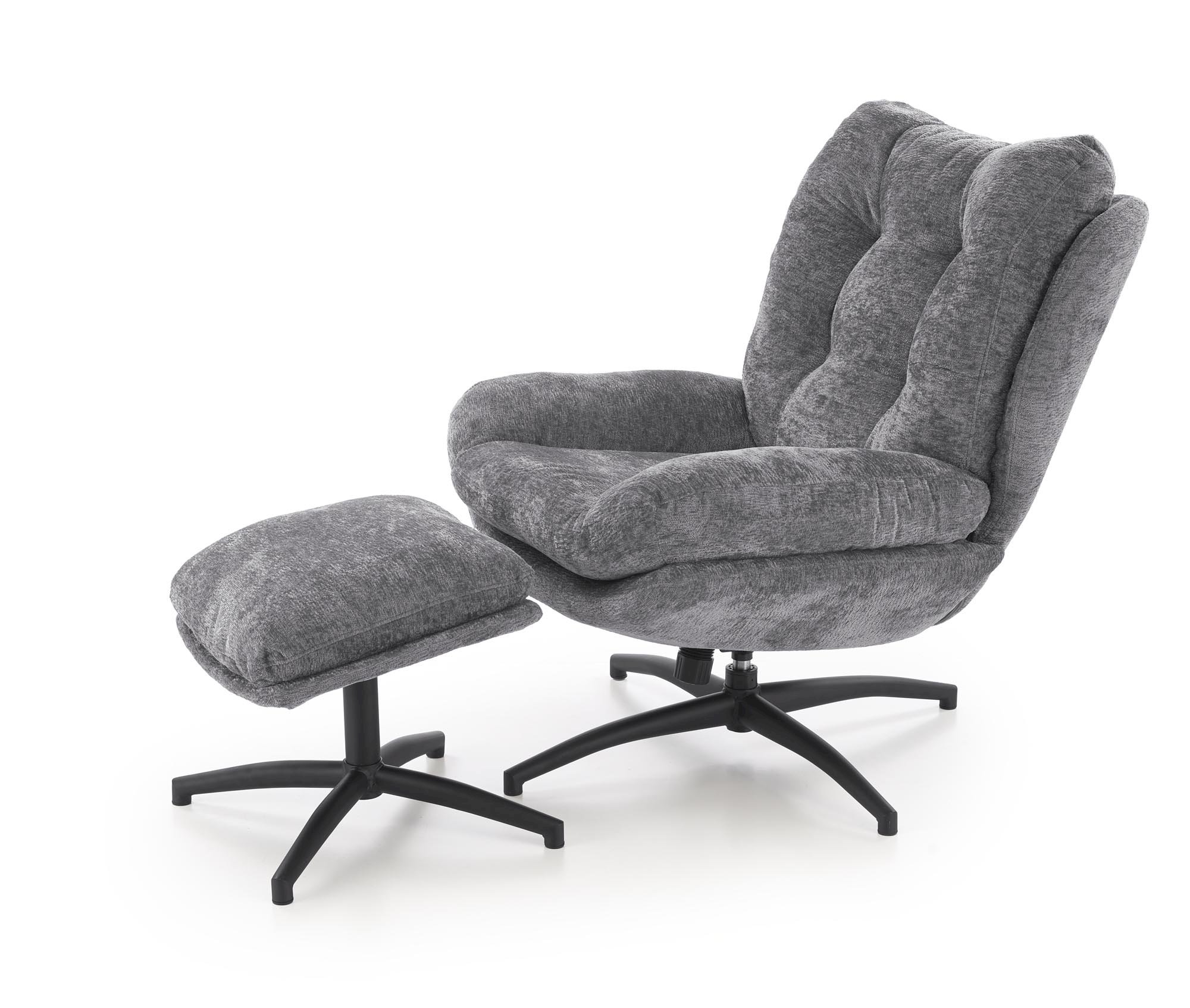 PESTO fotel z podnóżkiem / funkcja kołyski, popielaty