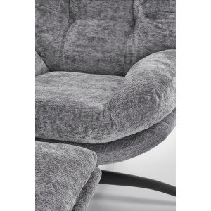 PESTO fotel z podnóżkiem / funkcja kołyski, popielaty