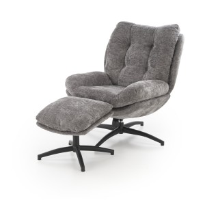 PESTO fotel z podnóżkiem / funkcja kołyski, popielaty