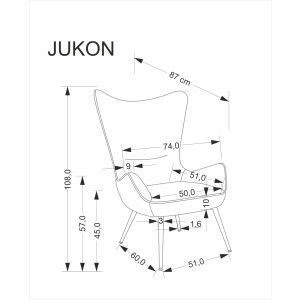 JUKON fotel wypoczynkowy kremowy
