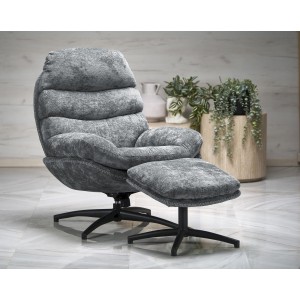 DARIO fotel wypoczynkowy z podnóżkiem oraz z funkcją kołyski, niebieski