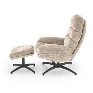 DARIO fotel wypoczynkowy z podnóżkiem oraz z funkcją kołyski, beżowy