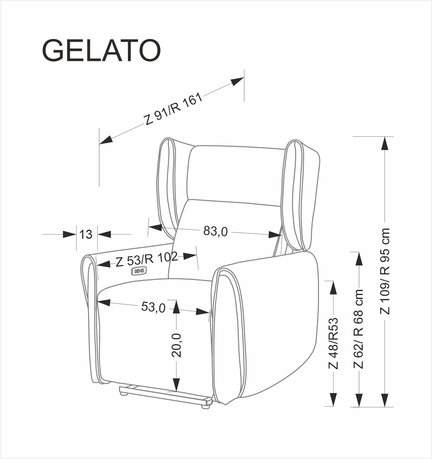 GELATO fotel wypoczynkowy popielaty