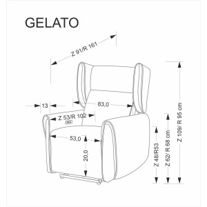 GELATO fotel wypoczynkowy beżowy