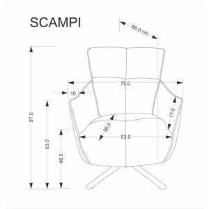 SCAMPI fotel wypoczynkowy, cappuccino