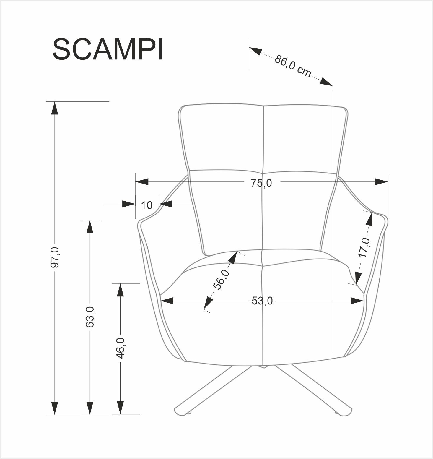 SCAMPI fotel wypoczynkowy, cappuccino