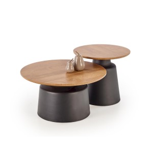 MALOMI zestaw 2 ław, naturalny/czarny