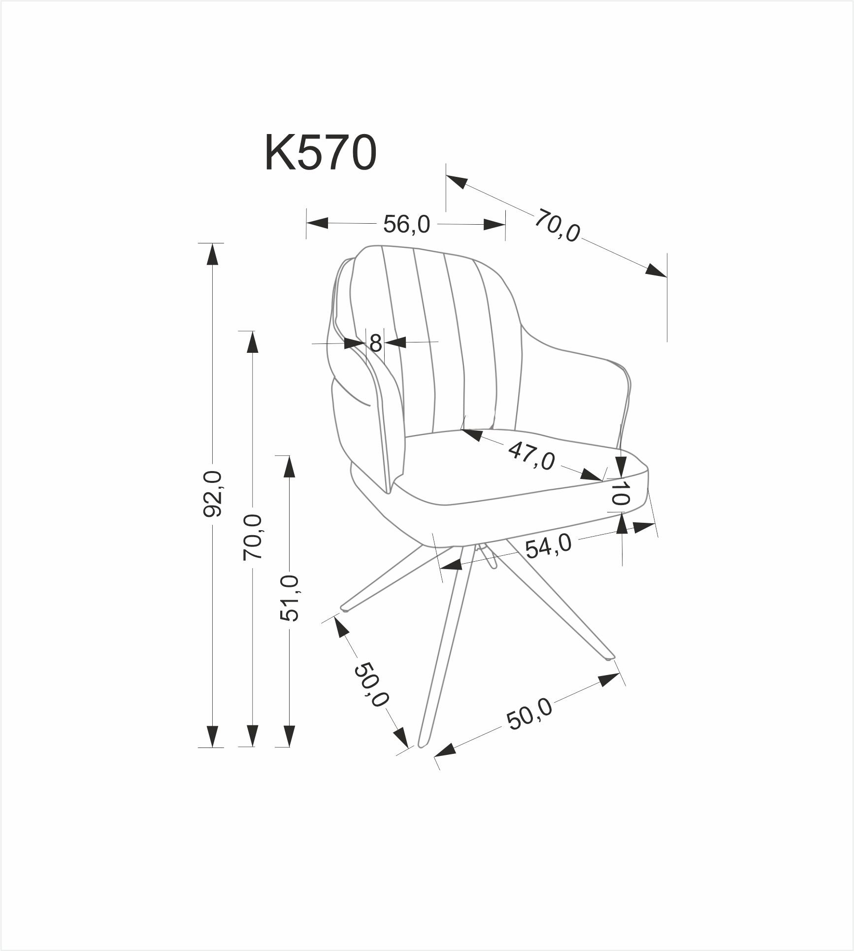 K570 krzesło popielaty (1p=2 szt)