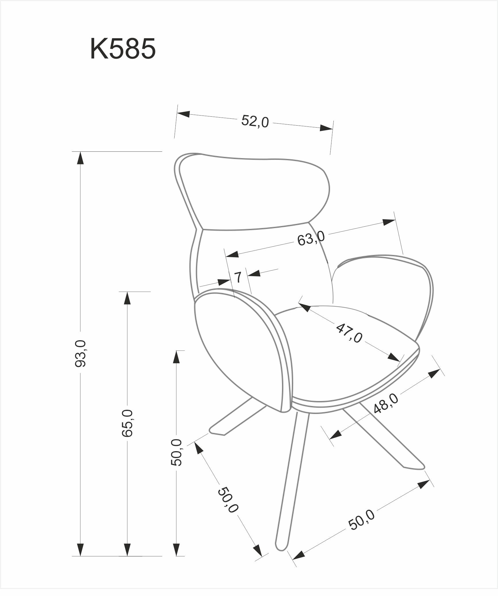 K585 krzesło ciemny beżowy / jasny orzech