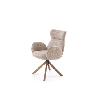 K585 krzesło ciemny beżowy / jasny orzech