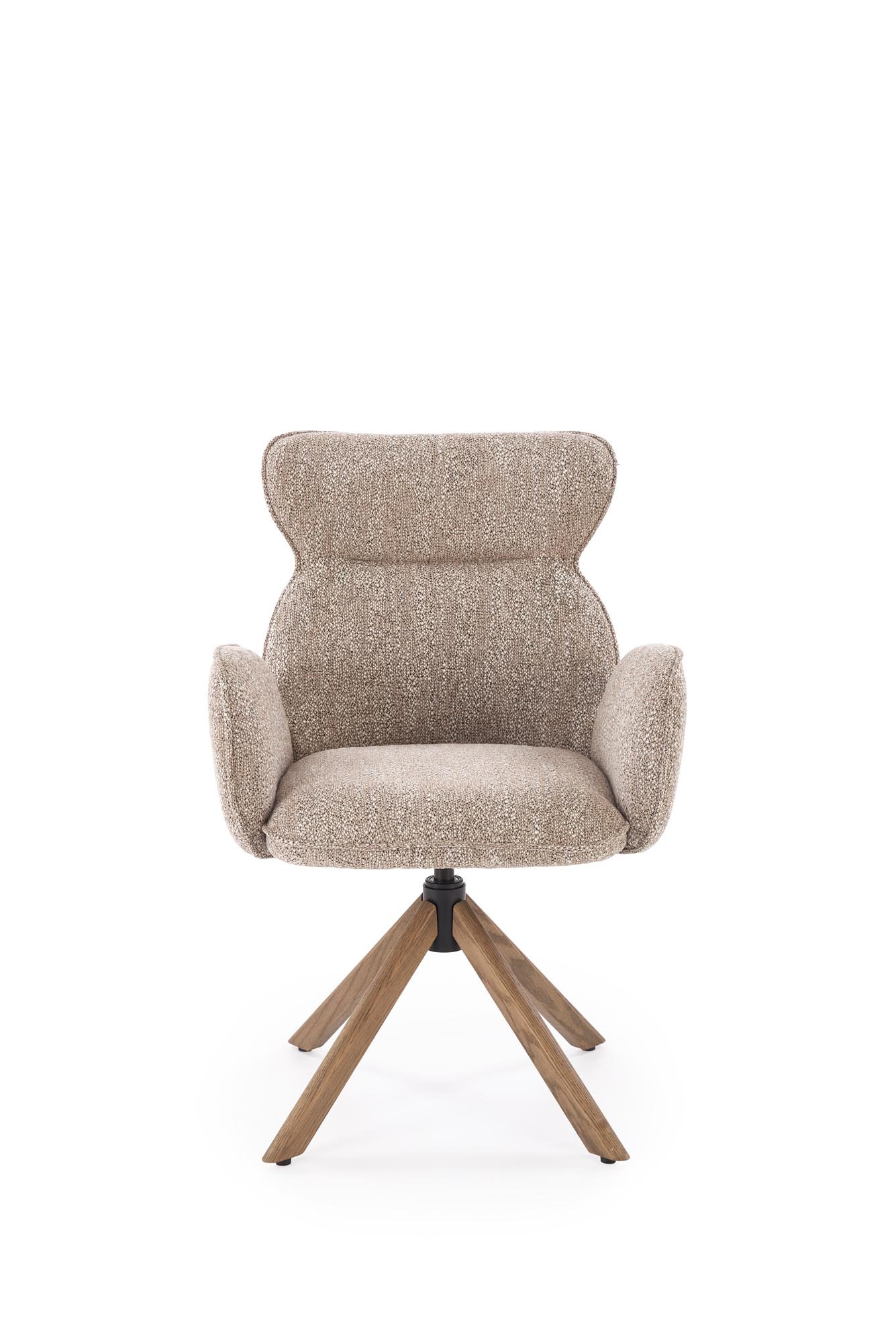 K585 krzesło ciemny beżowy / jasny orzech