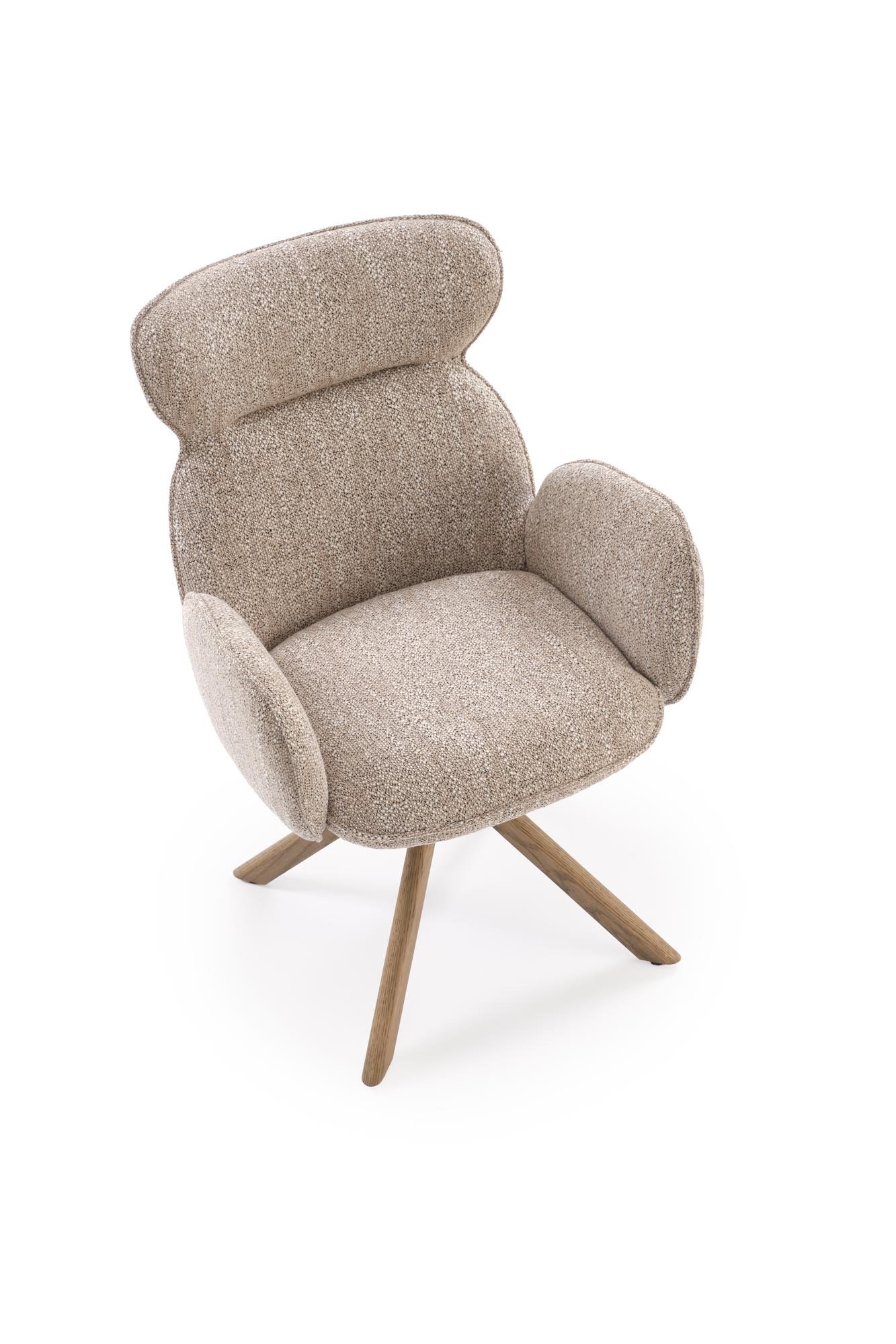 K585 krzesło ciemny beżowy / jasny orzech