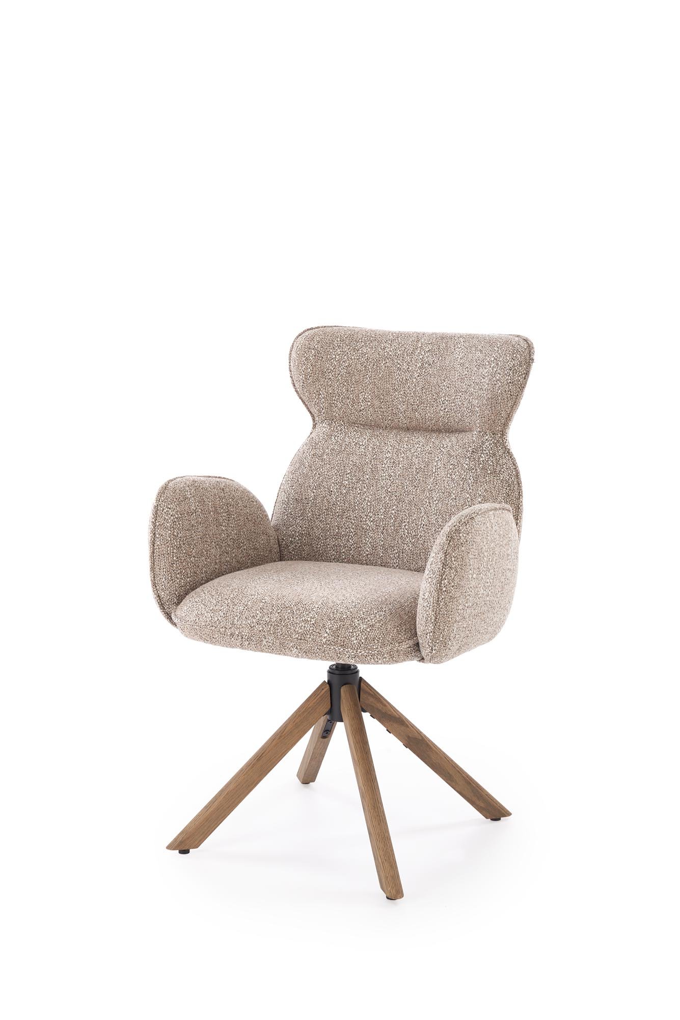 K585 krzesło ciemny beżowy / jasny orzech