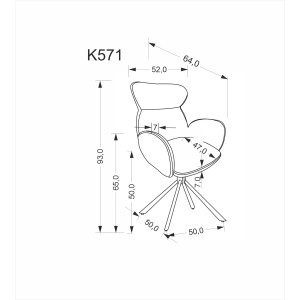 K571 krzesło popielaty (1p=2 szt)