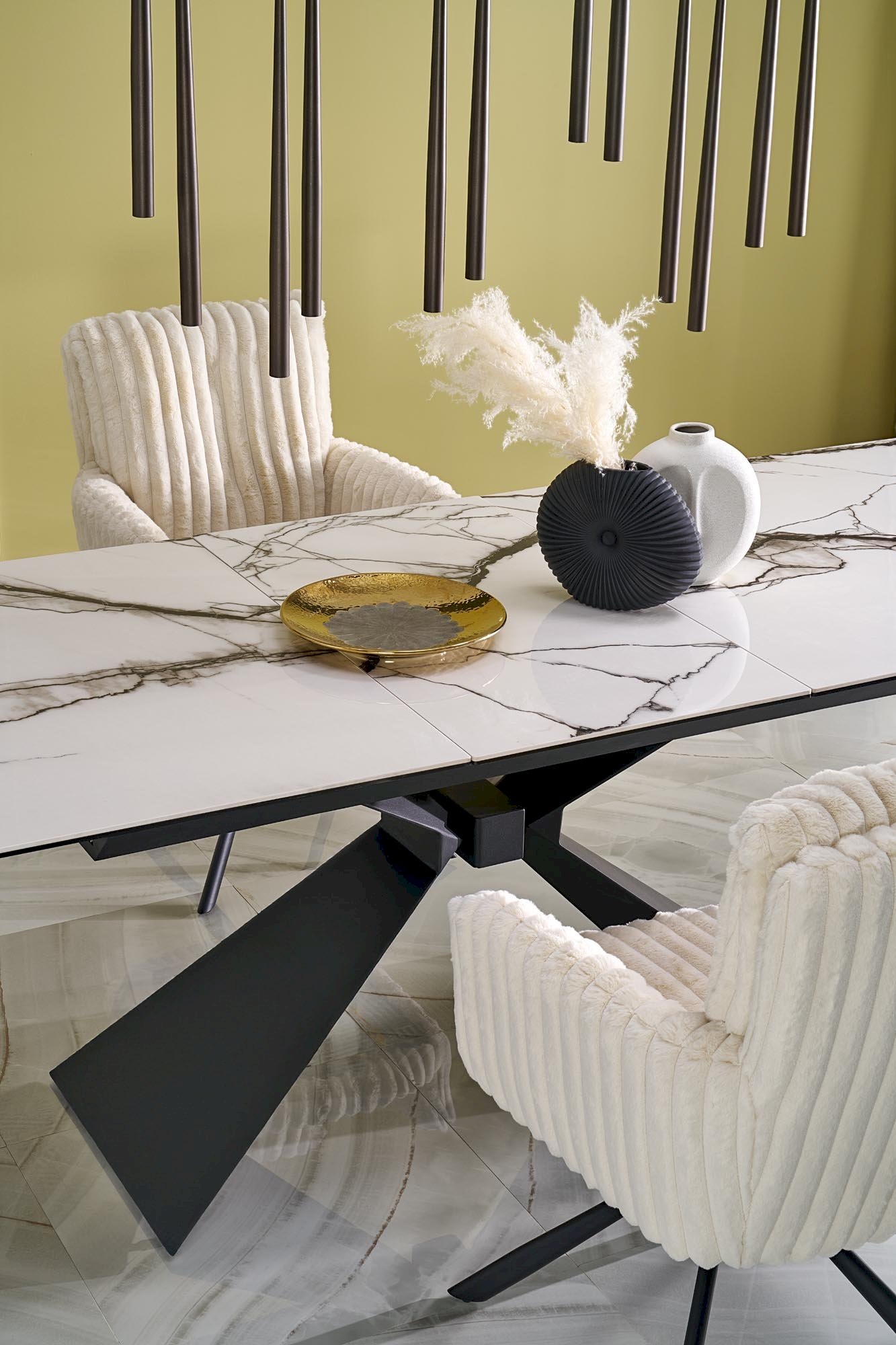 LUCIANO stół rozkładany, blat: biały marmur