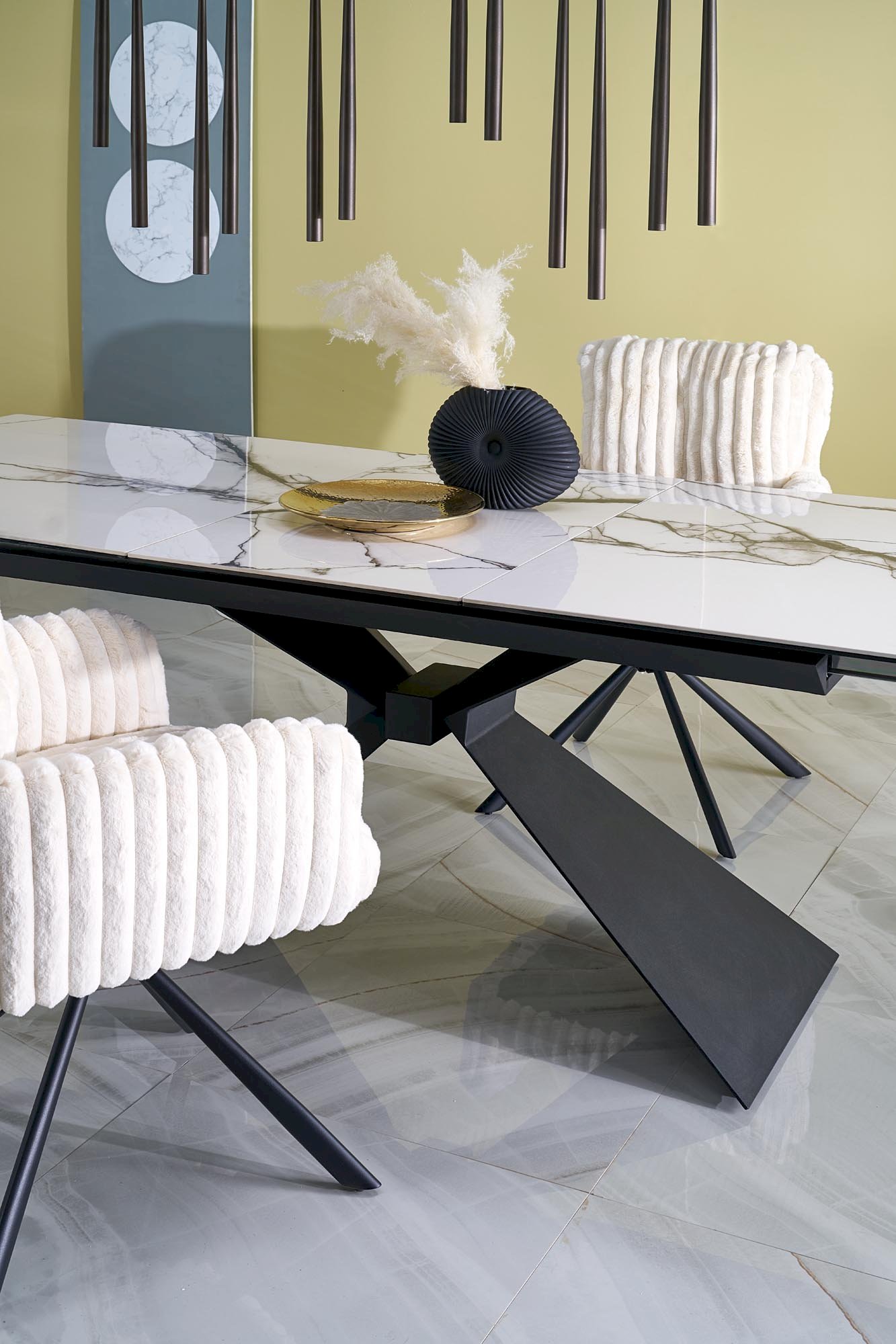 LUCIANO stół rozkładany, blat: biały marmur