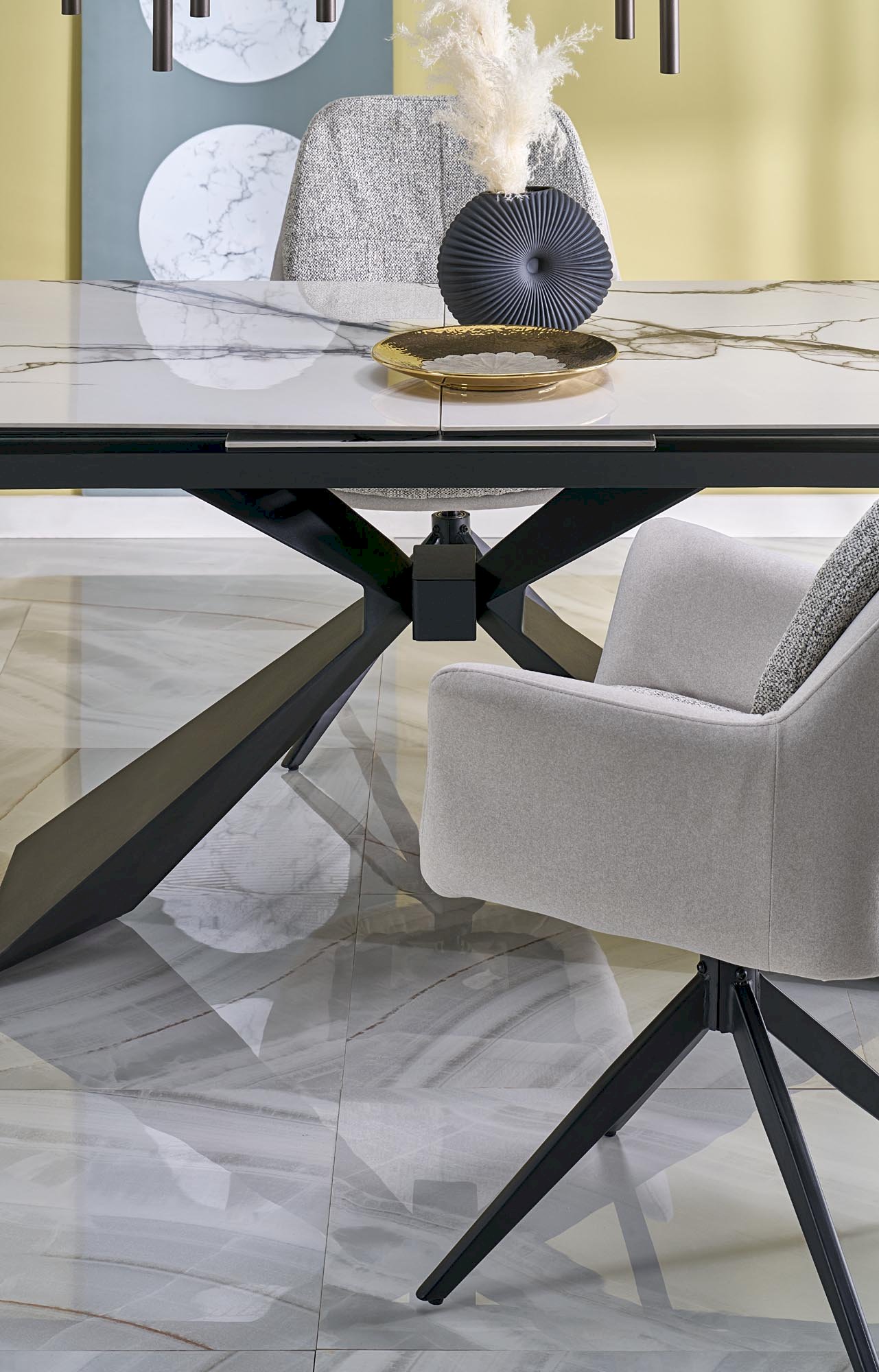 LUCIANO stół rozkładany, blat: biały marmur