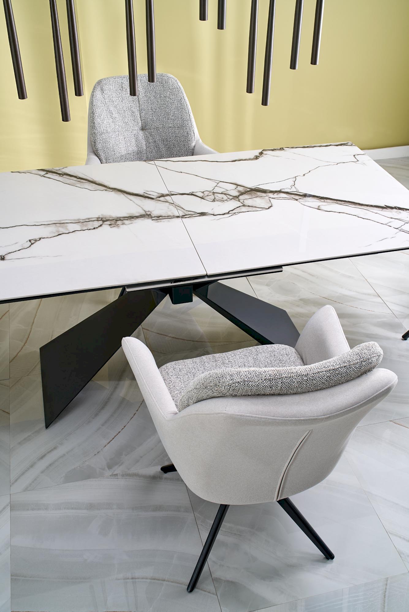 LUCIANO stół rozkładany, blat: biały marmur