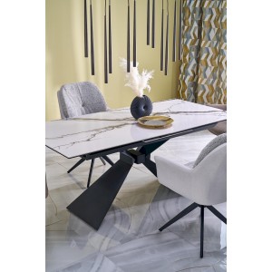 LUCIANO stół rozkładany, blat: biały marmur